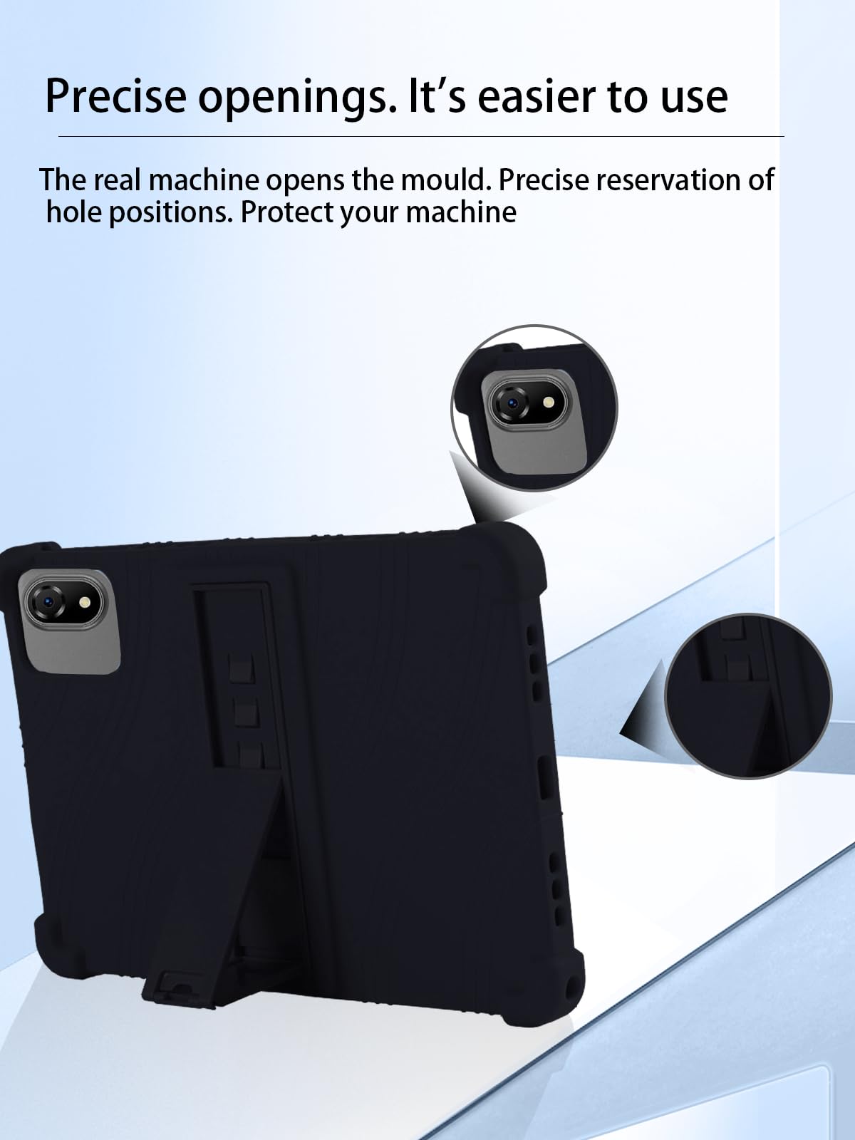 Custodia per tablet DOOGEE U10-V Android 15, custodia per tablet da 10 pollici, in morbido silicone regolabile, leggera e adatta ai bambini, colore nero.