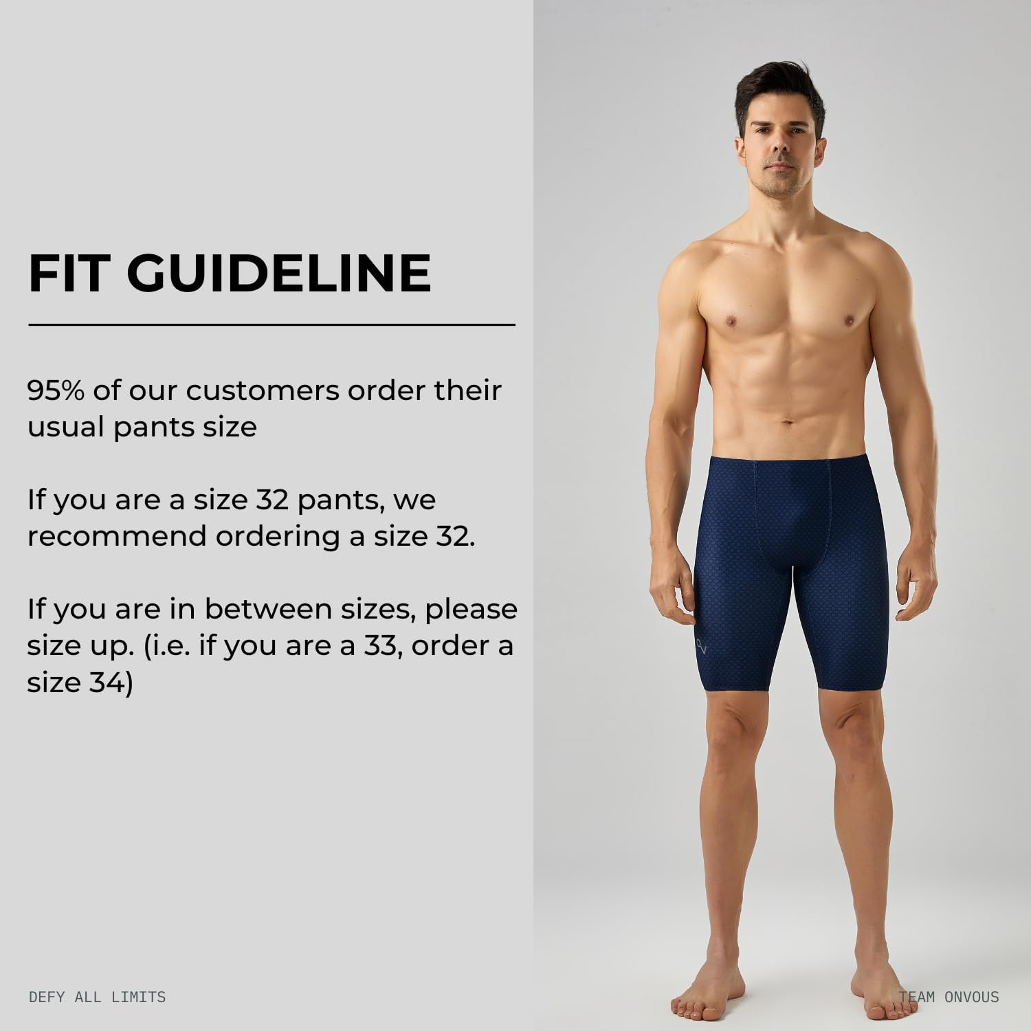 Onvous Swim Jammers for Men | Men's Athletic Swimwear Jammer | Mens Jammer for Swimming | Mens Swim Jammers Size 28-38 - Image 5