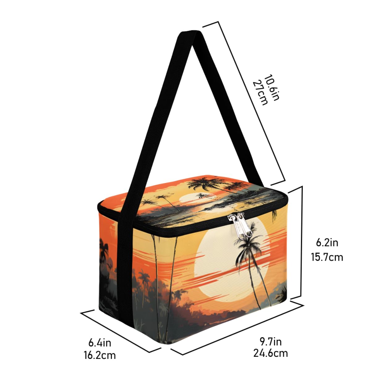 GzLeyigou Lunch Bags for Women Men 9 Cans,Summer Tropical Beach Hot & Cold Food Delivery Bag Insulated Grocery Bag Insulated Lunch Box Coconut Palm Cooler Bag for Office Work Picnic Beach