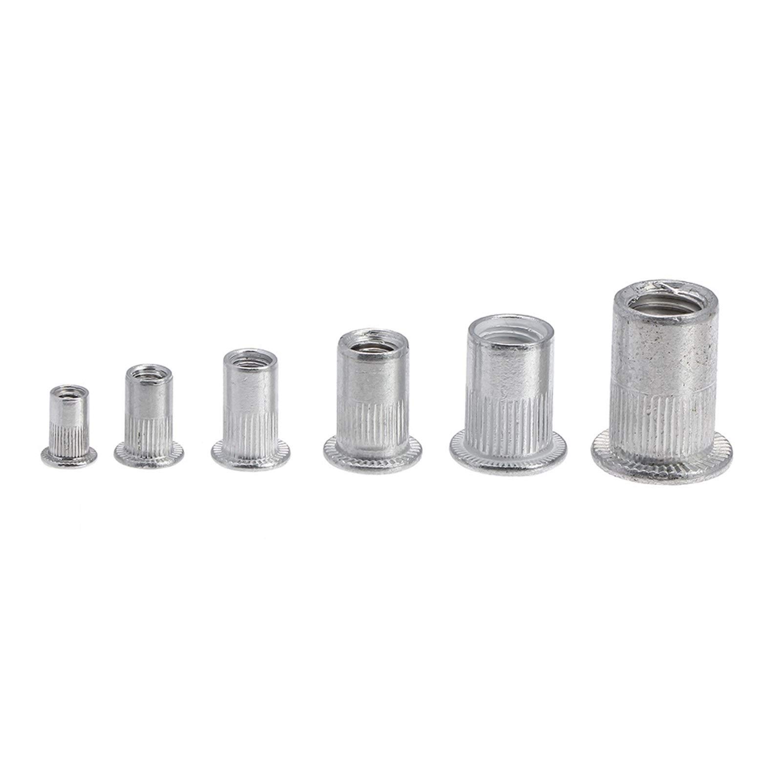 Remaches,Remache Ciego Los remaches 300pcs M3 M4 M6 M8 M10 planas cabeza del remache tuercas de fijación de aleación de aluminio remache tuerca tuercas Insertar remachado Conjunto Pop remaches de lató