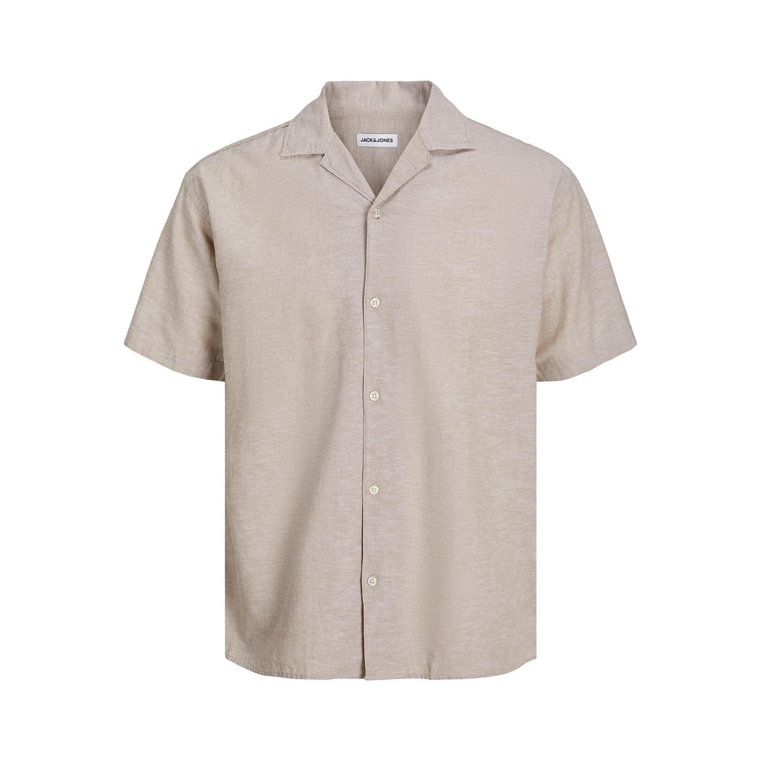 JACK & JONES JJLINEN Resort Shirt SS, Crockery, M