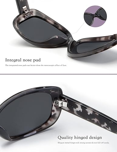 Miniatura 5 de KALIYADI Gafas de sol cuadradas elegantes para mujer, marco envolvente con protección UV