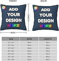 Vista 225 de Funda de almohada personalizada con nombre de texto fotográfico, funda de almohada impresa de dos lados para cumpleaños, Navidad, aniversario