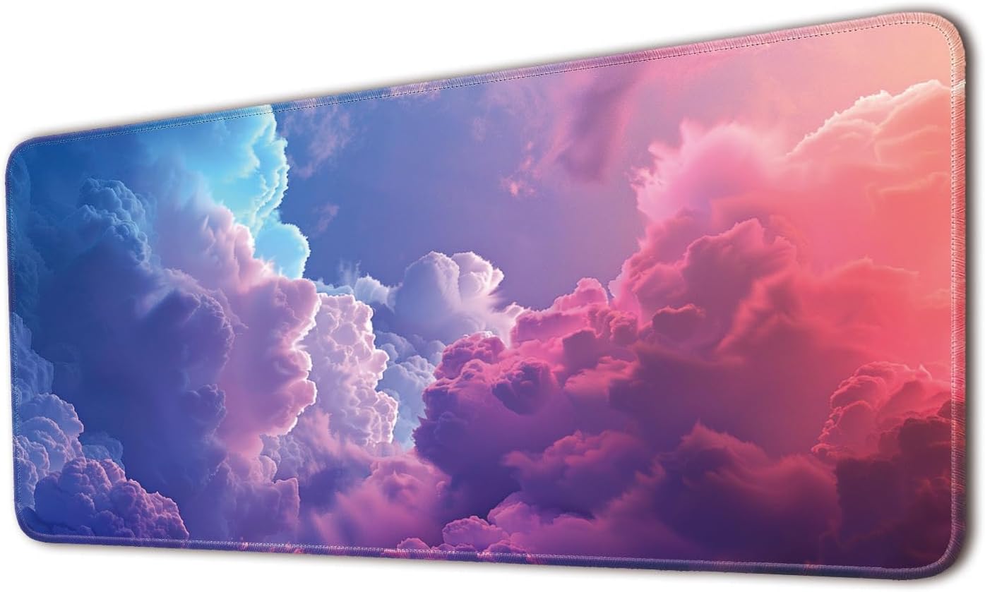 Alfombrilla de Escritorio Grande, Protector de Escritorio, Colorful Clouds