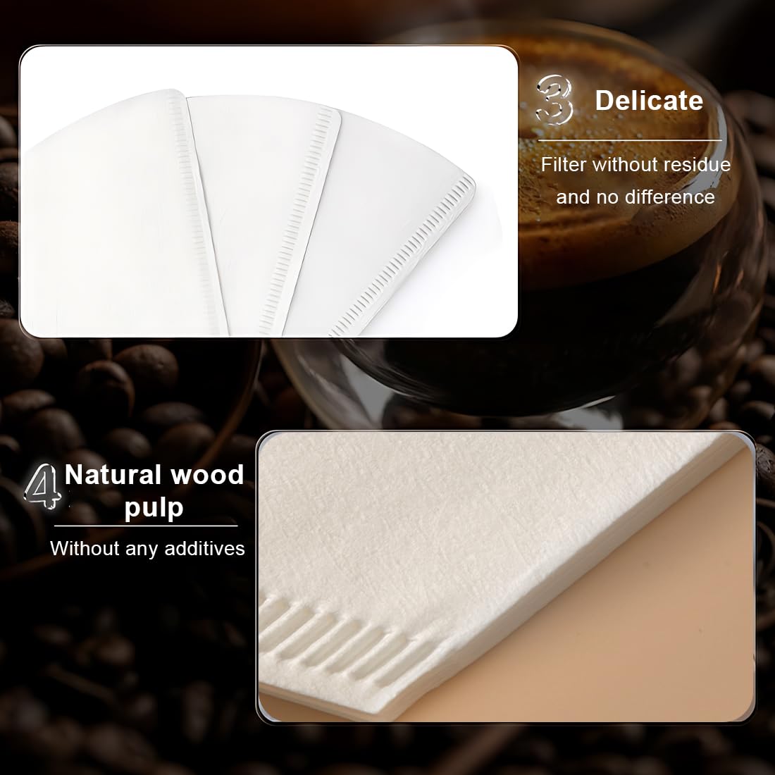 100 Filtri Per Caffè Conici - Carta Non Sbiancata - Per Caffettiera Americana - Foto 2