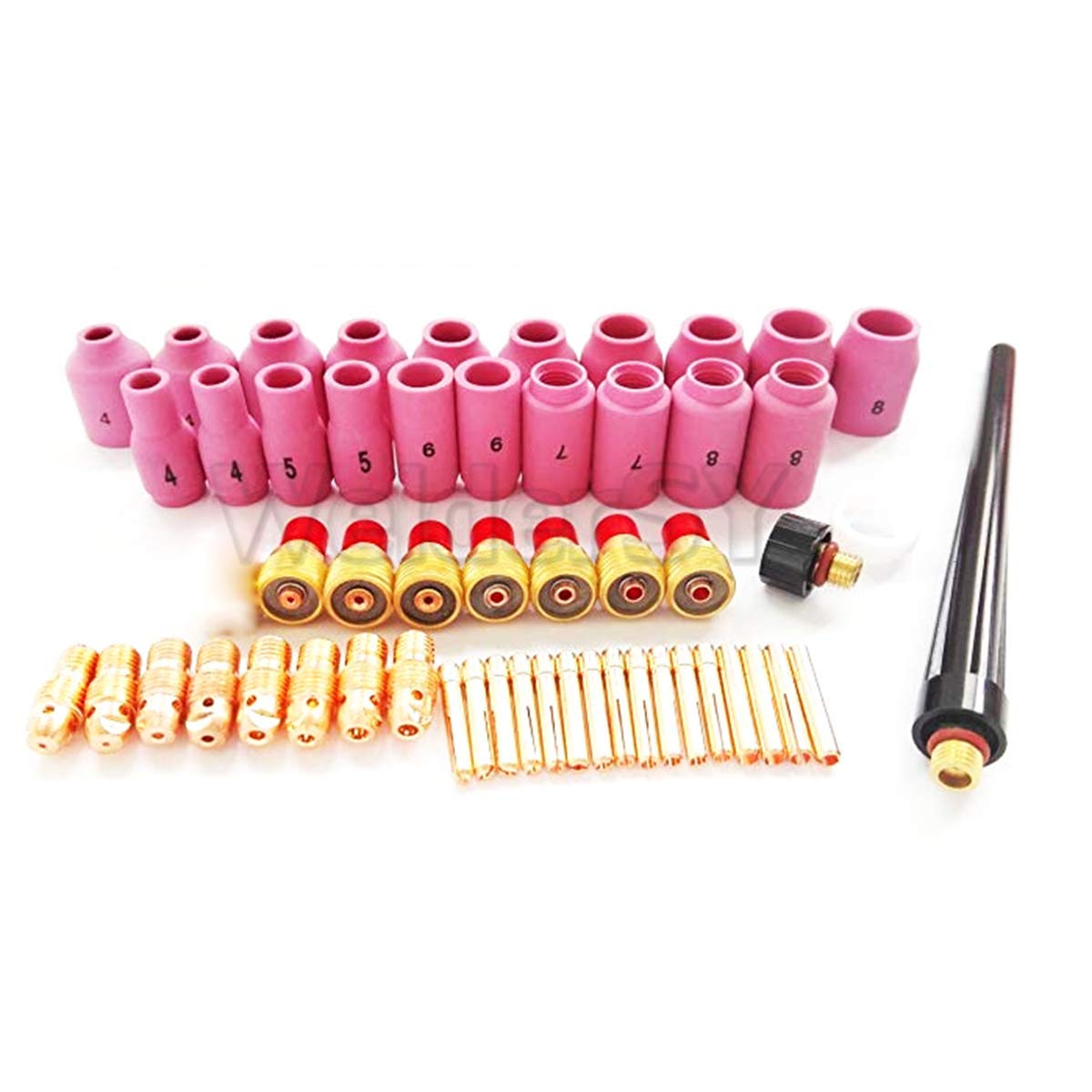 Tig Welding Gas Lens Collet Body Kit Assorted Size Fit SR WP-9 WP-20 WP-25 Torch Accessories 53pcs