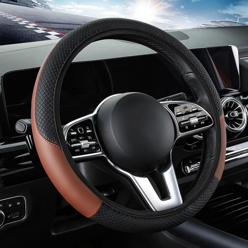 ZHSQXH Fundas Para Volante Para Lexus Sedan IS/ES/LS/GS/HS Sedan Cubierta Volante Transpirable Suave Antideslizante Adecuado Todas Estaciones Interior Decoracion Accesorios Black Brown