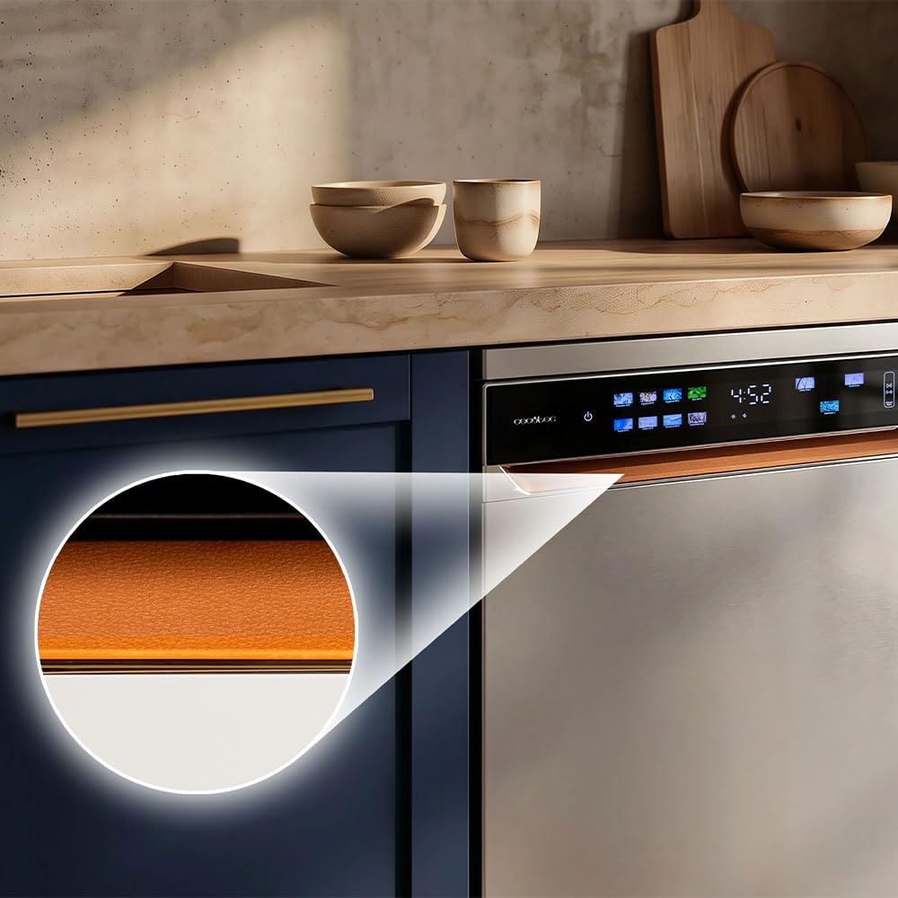 Cecotec Geschirrspüler Bolero Aguazero 6900 Edelstahl. 60 Cm Spülmaschine, 15 Maßgedecke, 8 Programme, Energieeffizienzklasse A, Dual Zone Wash, Inverter Plus Motor, UV Hygiene, Leiser Betrieb
