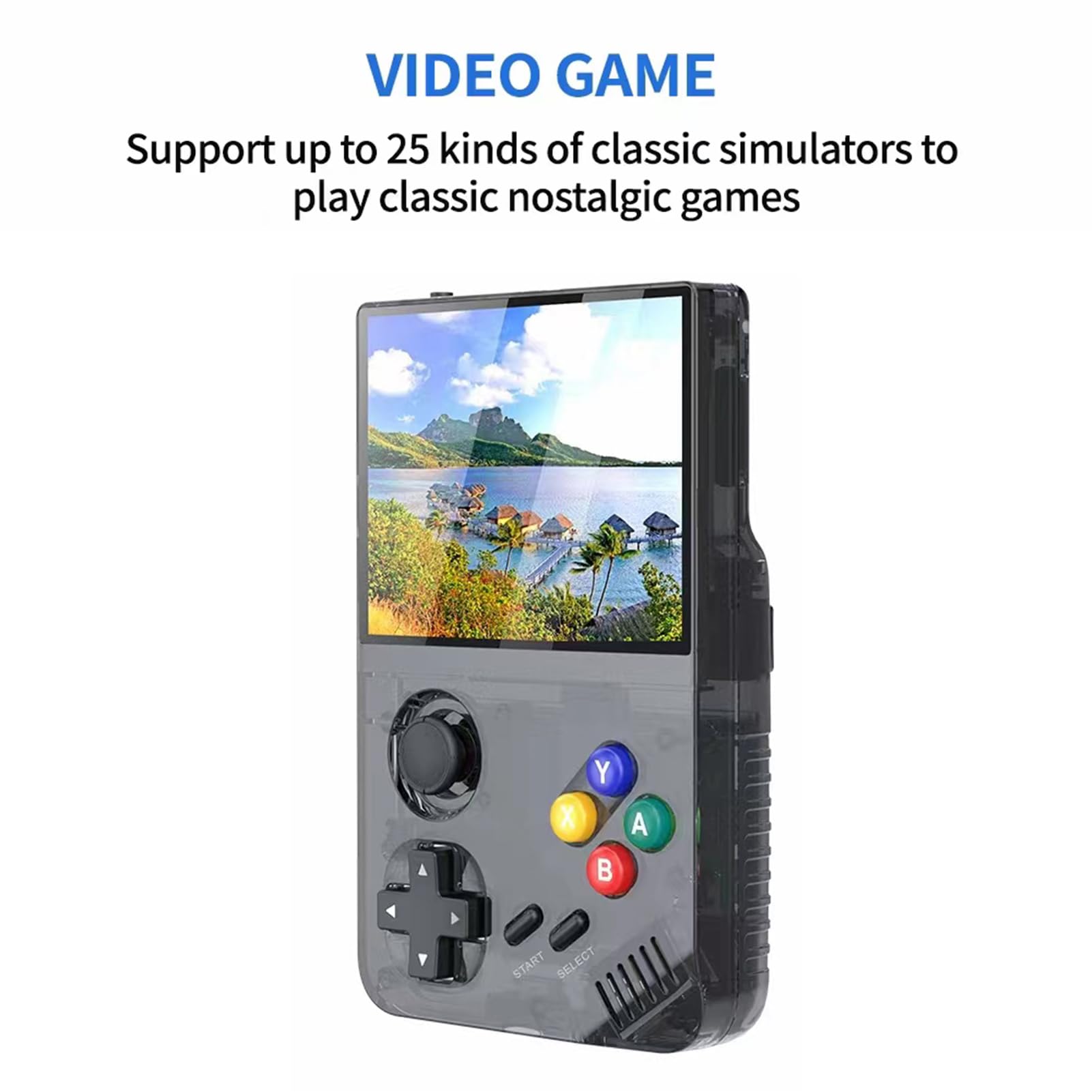 M19 Console di gioco portatile 3 Schermo IPS da 5 pollici Giochi integrati Lettore batteria ricaricabile da 3000 mAh con 25 simulatori classici Doppio slot per schede TF Potere di gioco tascabile