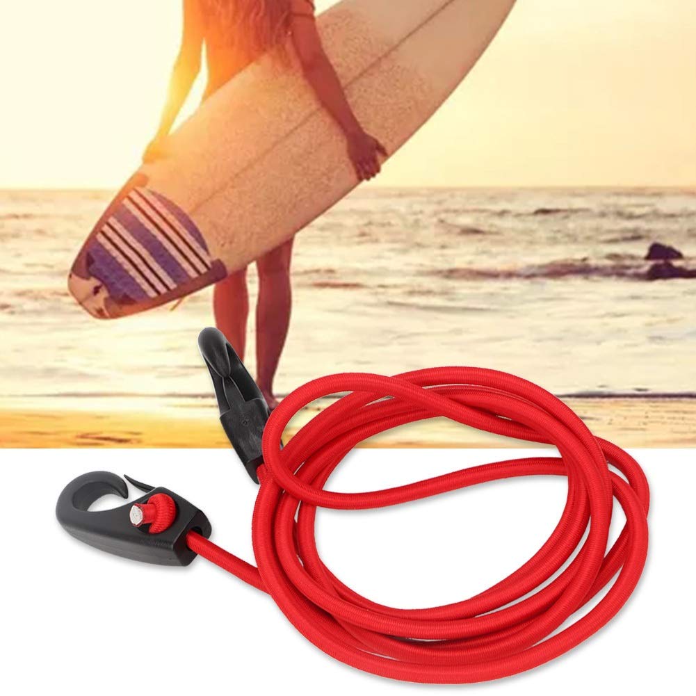 MAGT Elastico Sup Moschettone Barca Kayak Canoa SUP Paddle Guinzaglio Sicurezza Rod con Moschettone 189 cm Rosso