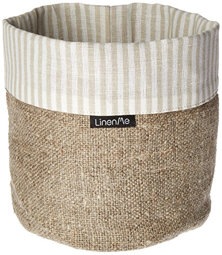 LinenMe Lino Lara algodón Cesta, 6 por 20,3 cm, Color Beige/Natural