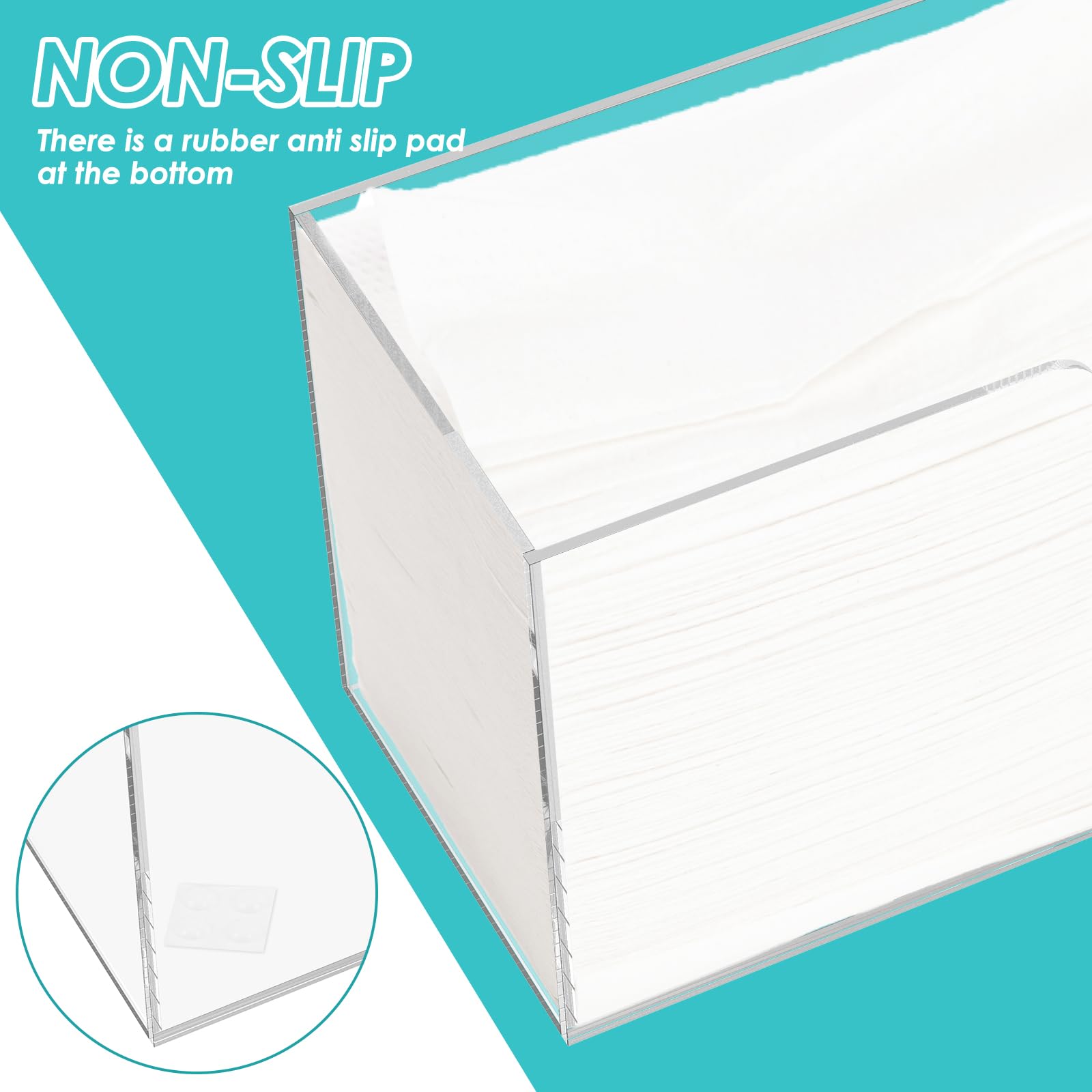 Lot de 2 distributeurs de papier essuie-mains, porte-serviettes, en acrylique, transparents, pour serviettes en papier, plans de travail de cuisine, lavabos de salle de bain