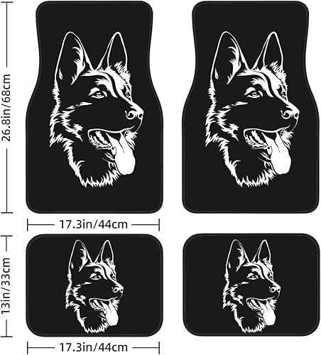 Miniatura 8 de NiuKom Frog Shadow on The Leaf - Juego de alfombrillas delanteras y traseras para automóvil, juego completo de 4 alfombrillas de goma