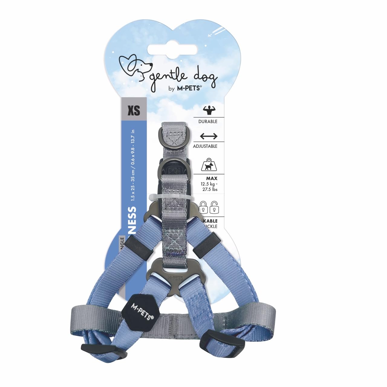 M-PETS GENTLE DOG TRİANGLE GÖĞÜS TASMASI BLUE (XS)