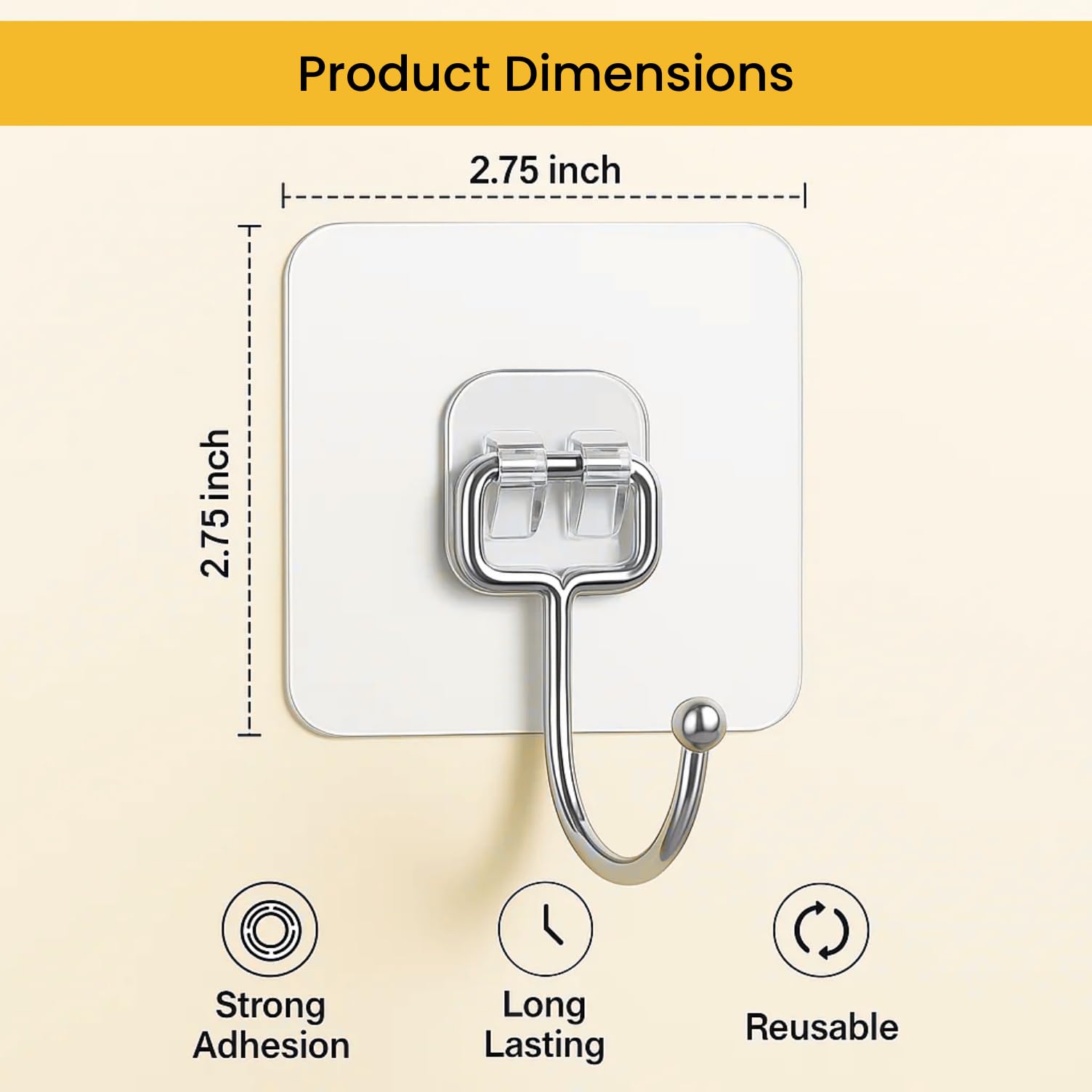 Zulaxy Big Wall Hooks - Strong Adhesive, No Drilling -6