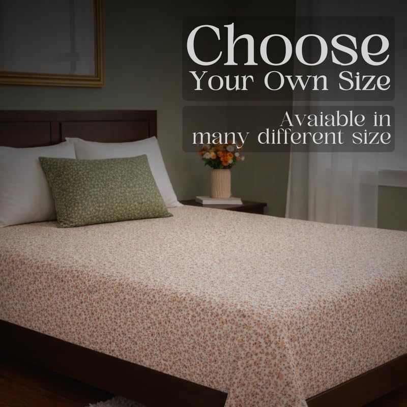 Image of Utopia Bedding Poly Cotton Floral Single Size Bedsheet Set with Bedsheet & 1 Pillow Covers, Ultra Soft Cotton(Brown) 155x228 CM