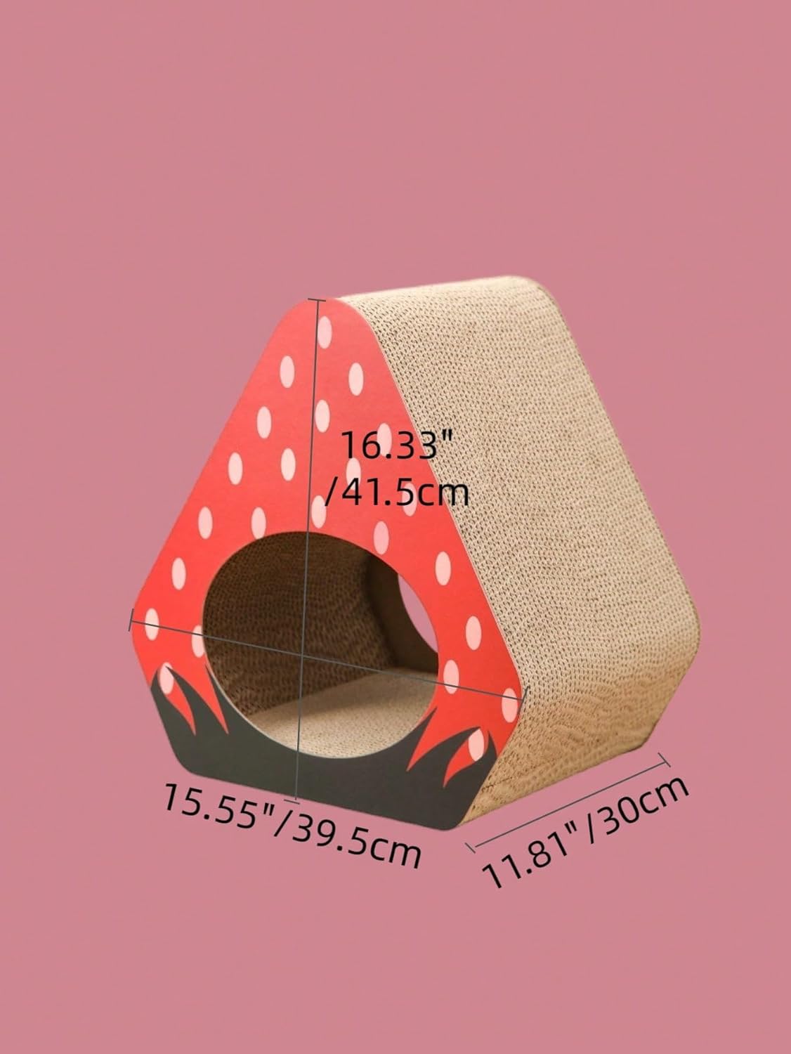 review QWINEE Fruit Design Triangle Cat Scratching Board Cardboard Cats Scratch Cat Toy Scratch Lounge Bed Playing and Sleeping for Indoor Cats Kittens Multicolor one-Size