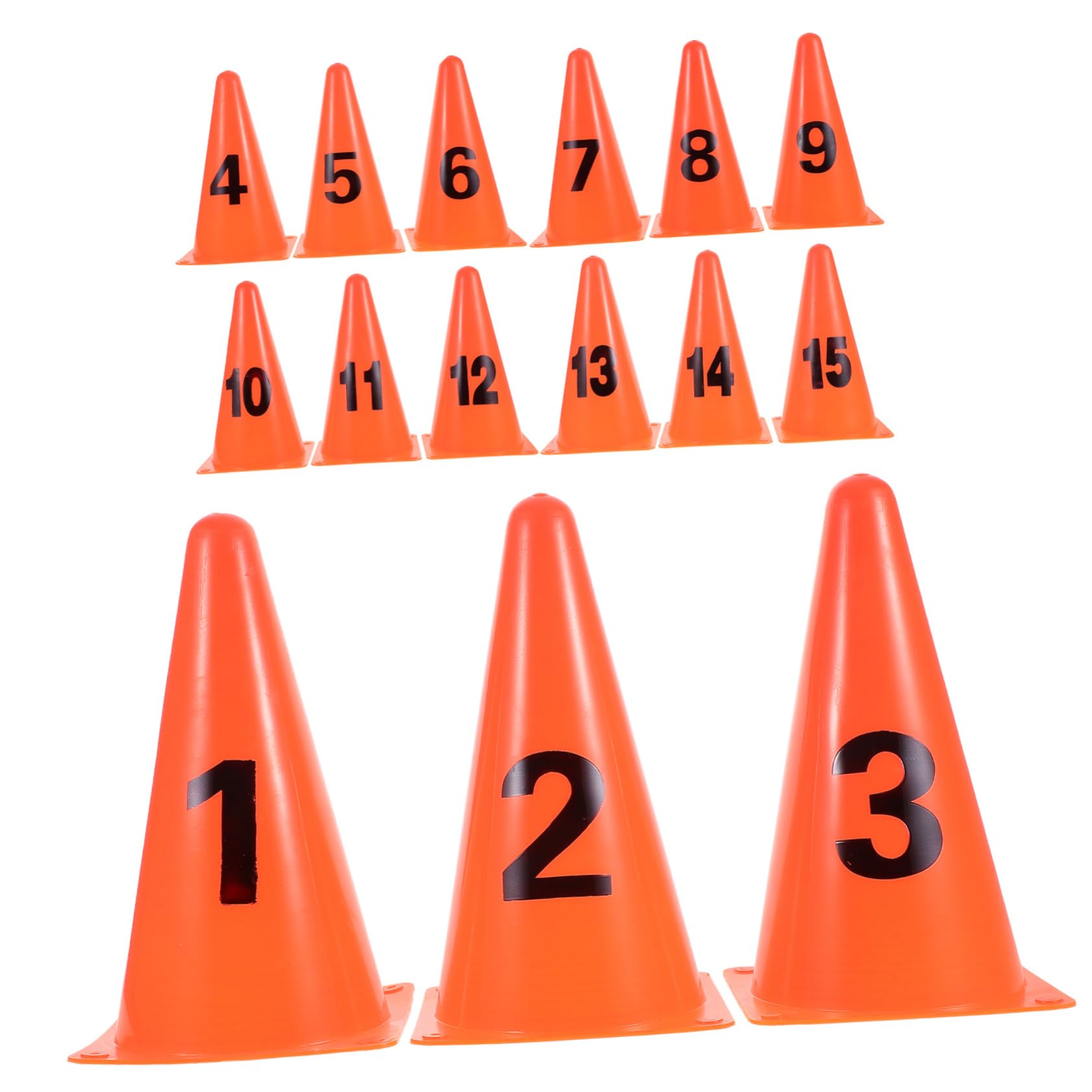 ibasenice 15Pcs Training Cones for Soccer Basketball Agility Markers Portable Sports Equipment for Drills Skill Enhancement and Performance Improvement
