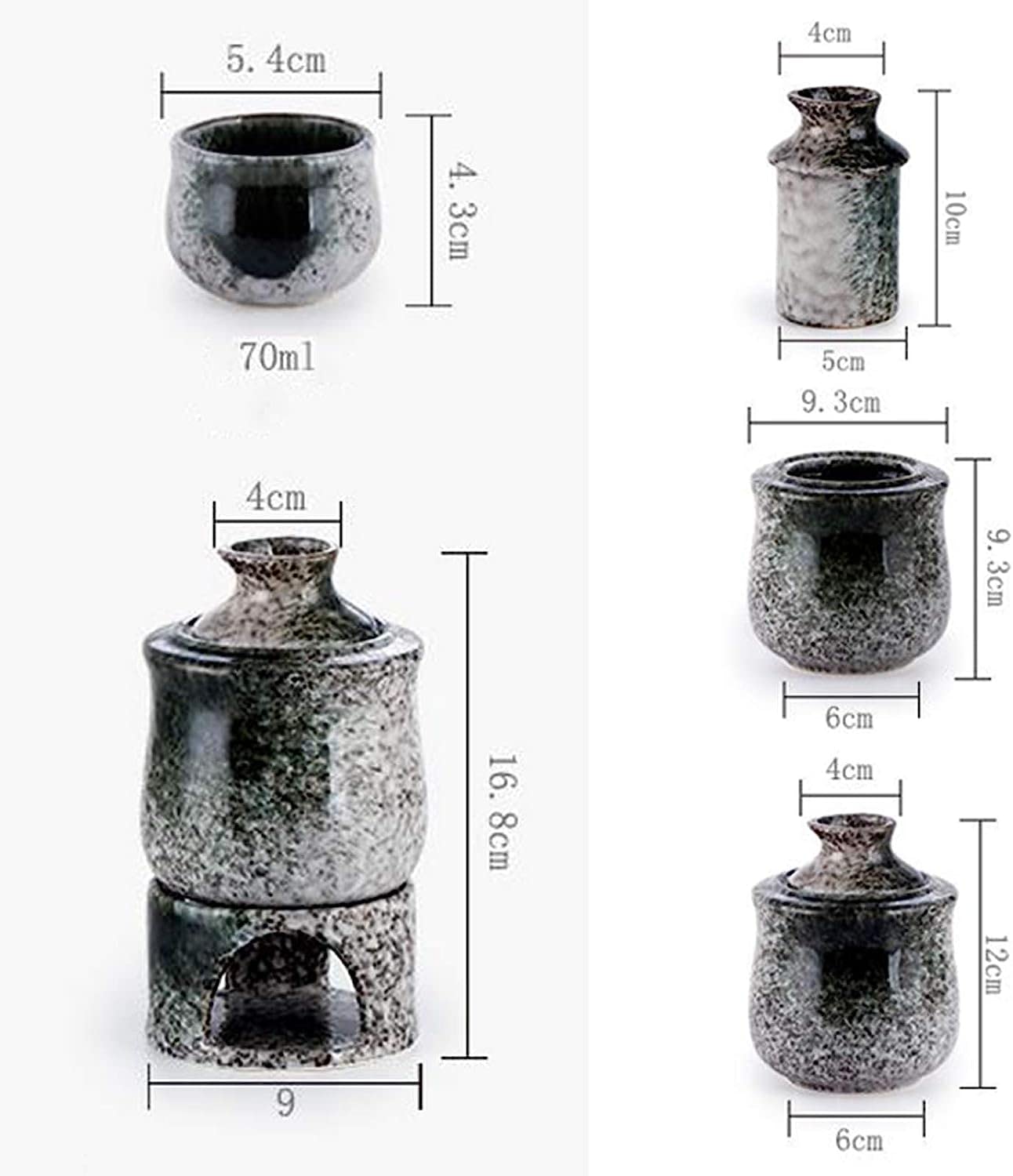 Amazon｜燗酒用 燗器付き日本酒セット 7点セット コンロ1個、燗