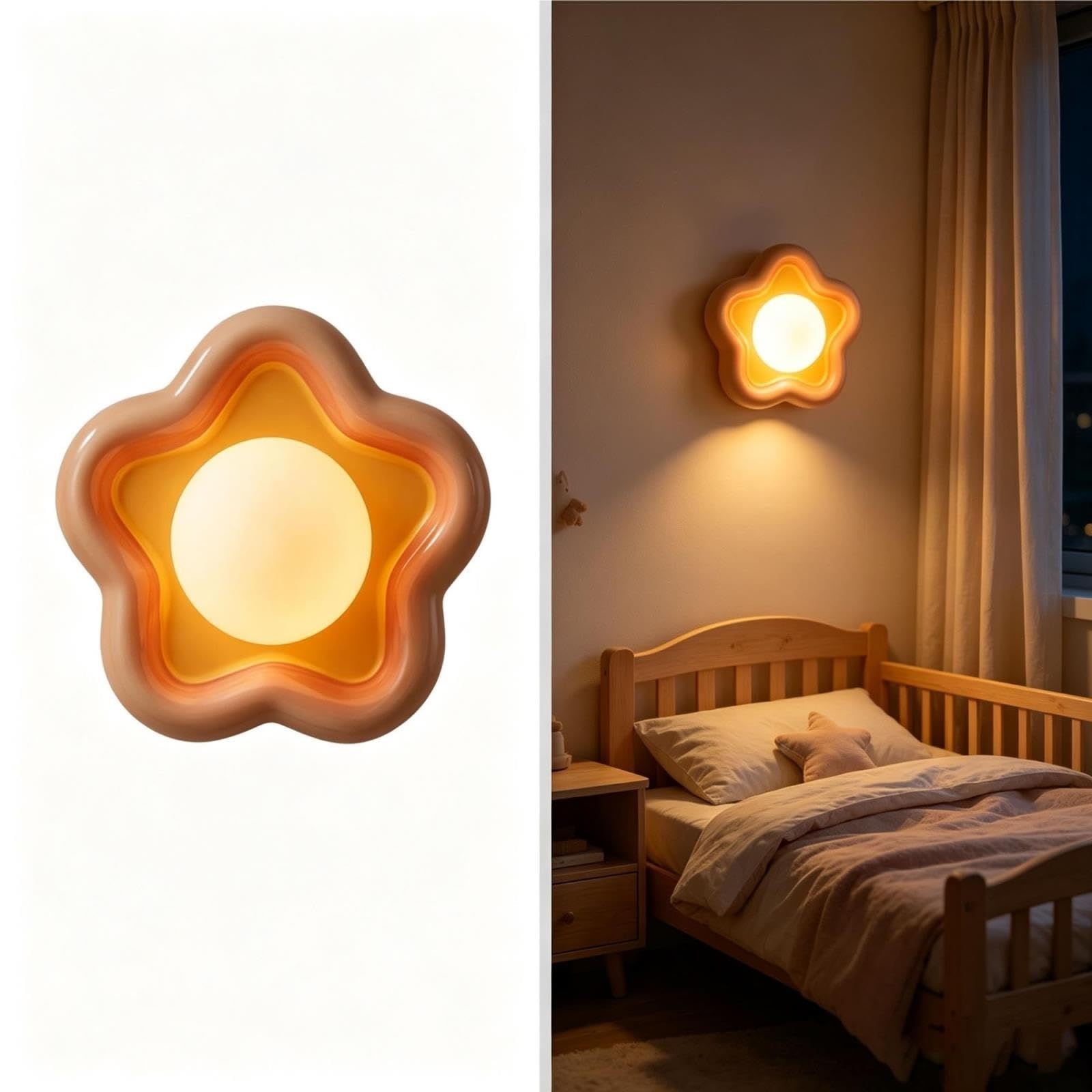 Applique parete nordica moderna, luce acrilica a forma di fiore