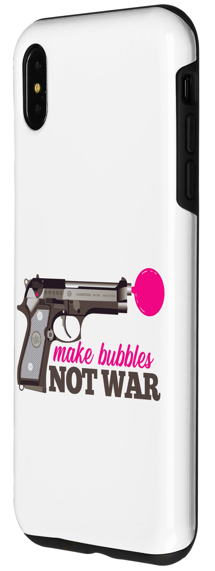 iPhone XS Max Make Bubbles Not War Peace Funny Bubble Gum Gun Peaceful Case - Image 2