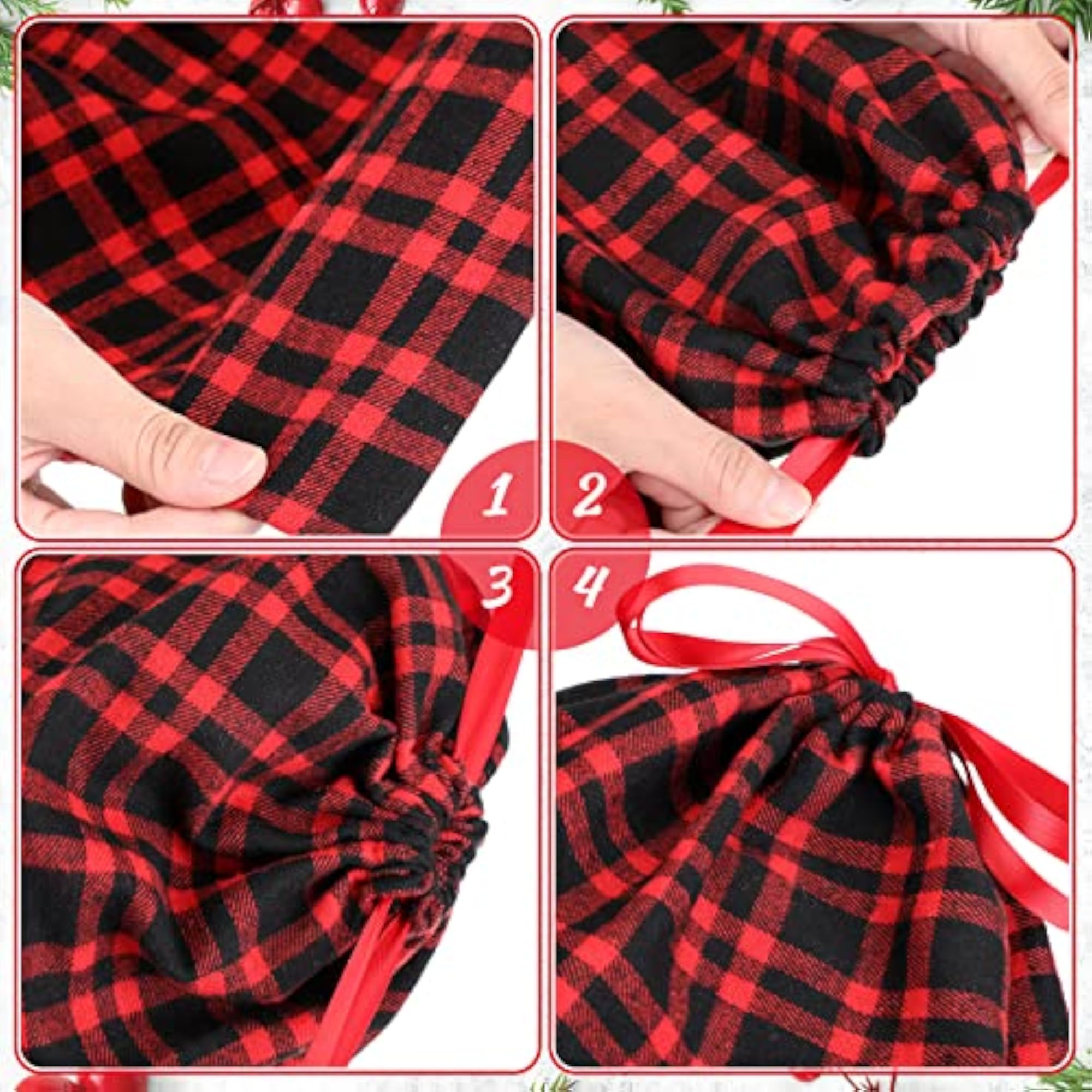 Big Christmas Drawstring Bags, Assorted Gift Storage