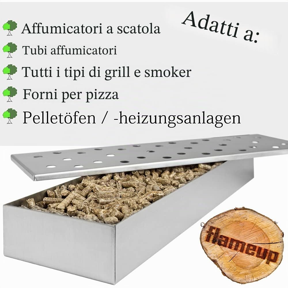 Pellet di legno 15 kg 30 kg Sacco Quercia Fumo Legno Fuoco BBQ Griglia Flameup, Peso:30 kg