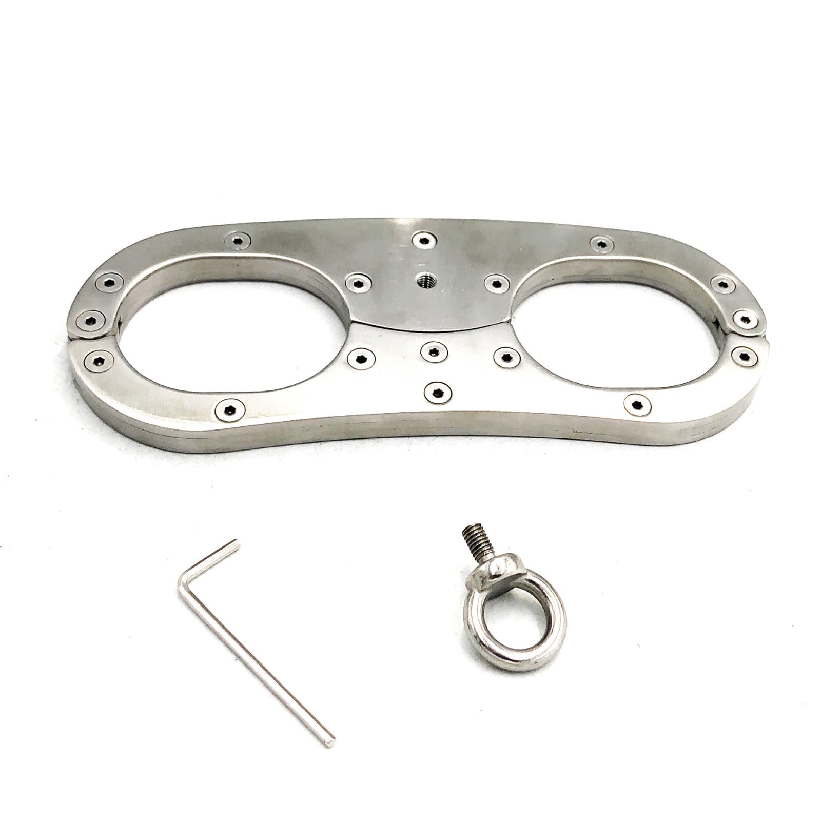 Menottes de bondage BDSM en acier inoxydable avec serrure à vis Menottes de retenue pour adultes Chaîne de traction en métal Manchette de poignet Jouets sexuels