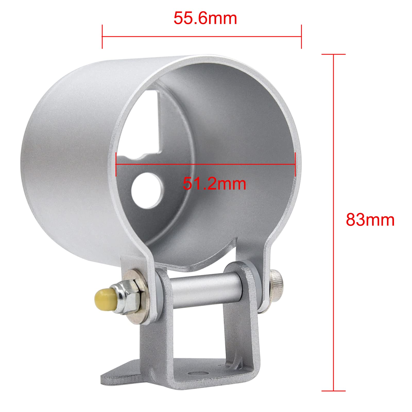 KAOLALI 12v Auto Motore 2" 52mm Alluminio, Universale Uno Singolo Foro Portacialde Calibro, Cruscotto Gauge Misuratore Porta Manometro Supporto Calibro per Veicoli Auto Camion Moto Barca