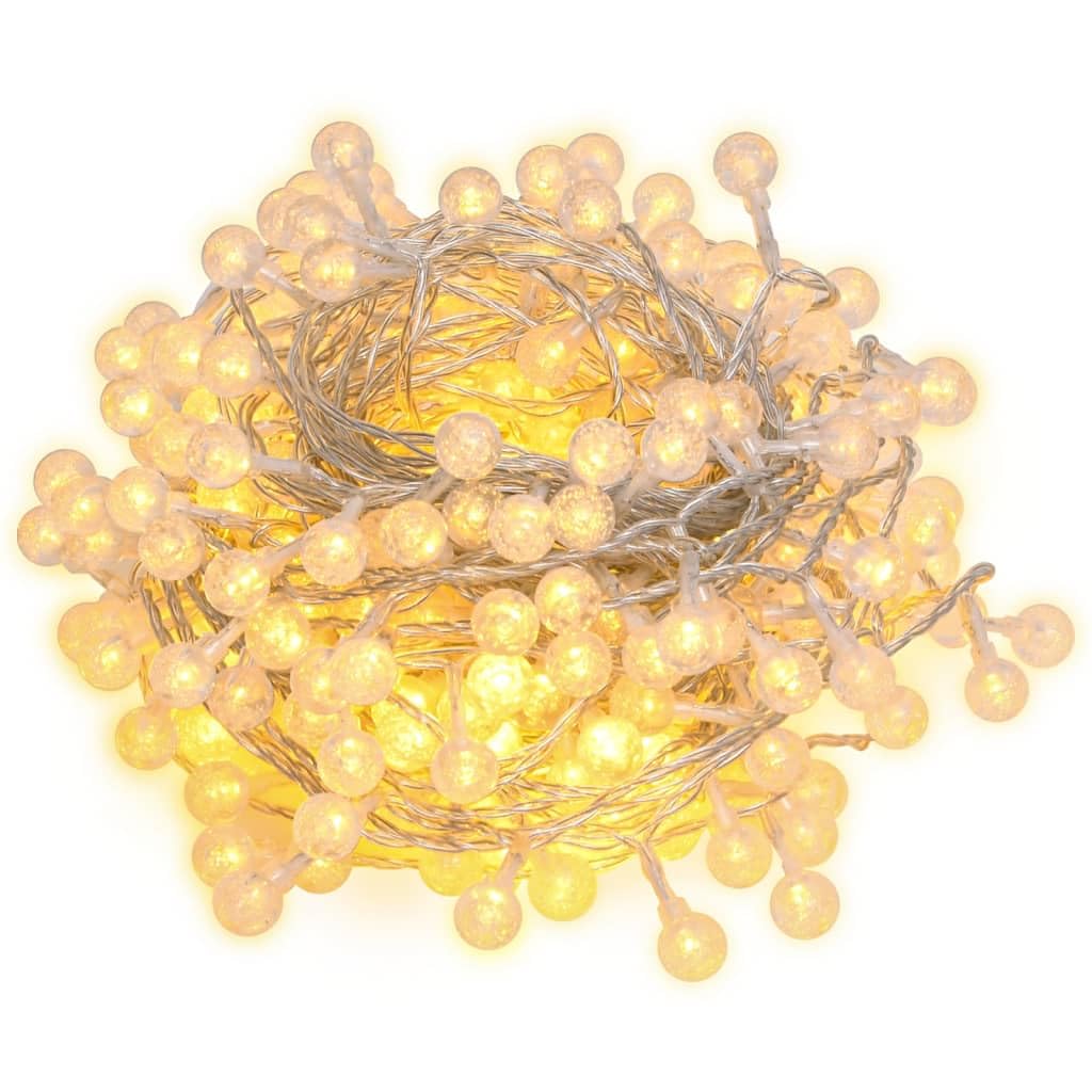 Weihnachtsbeleuchtung, Kugel-Lichterkette, 40 m, 400 LEDs, warmweiß, 8 Funktionen
