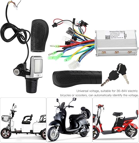 Miniatura 3 de Controlador eléctrico de bicicleta, juego de medidor de control de scooter eléctrico, medidor dividido LCD, juego de agarre del acelerador sin