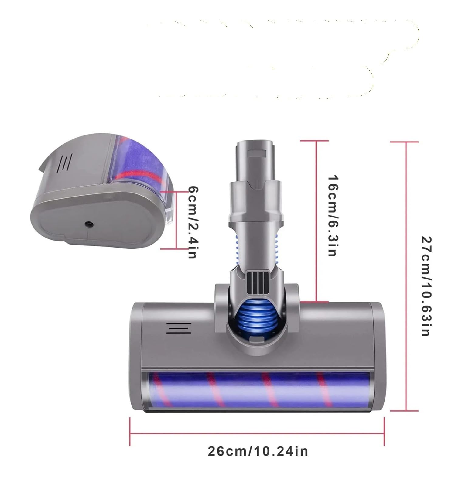 Genérico Cabezal de Rodillo de barredora Suave al vacío, Compatible con Dyson V6 DC58