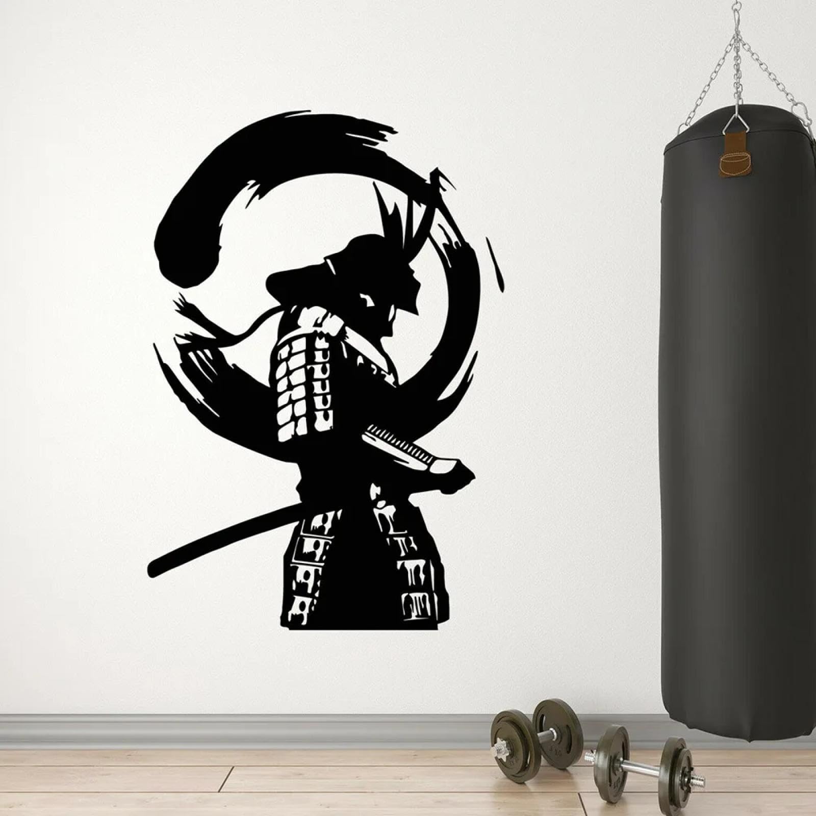 WEIMEIJIE Japanese Warrior Enchanting Circle Samurai wall Sticker, Decorative wall Art for Teenagers' and Children's playrooms/playrooms.