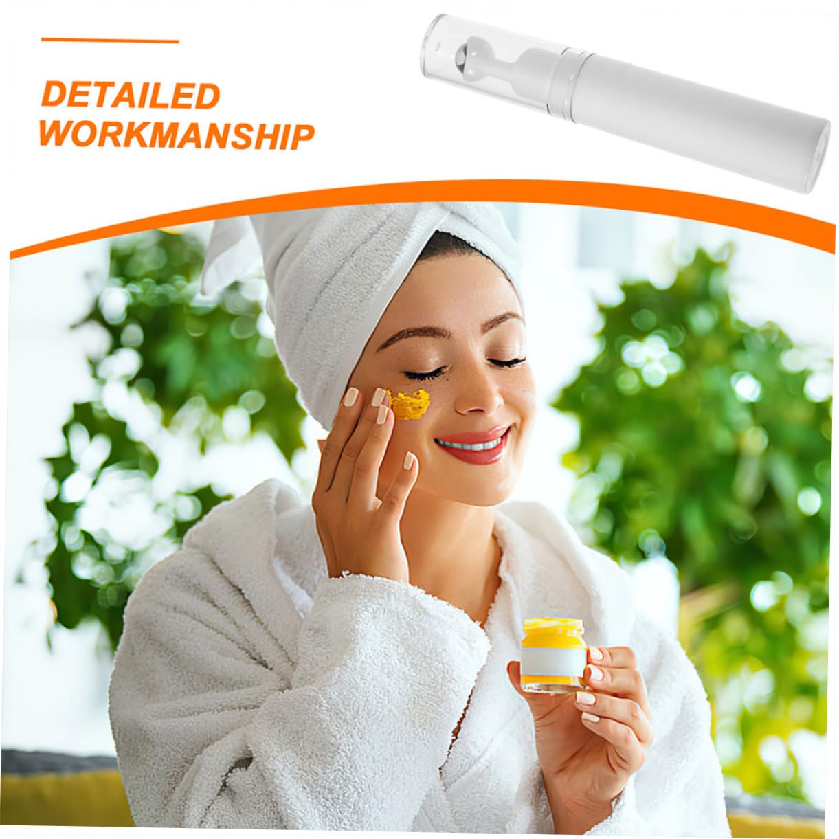 FRCOLOR Eye Creams Massage Roller Empty Cream Bottle Eye Applicator Tool Refillable Bottle Serum Roller s Ball Container White Travel Acrylic - Image 3