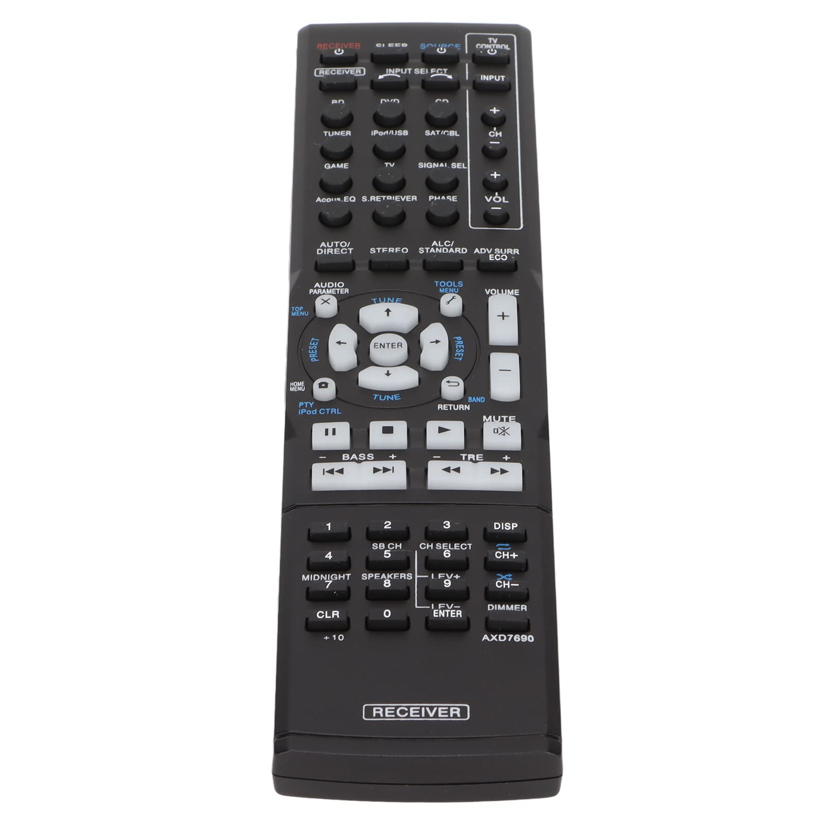 Annadue AXD7690 Replacement Remote Control for Pioneer AXD7690 VSX323K VSX423 VSX‑322‑K VSX‑523‑K Receiver Black