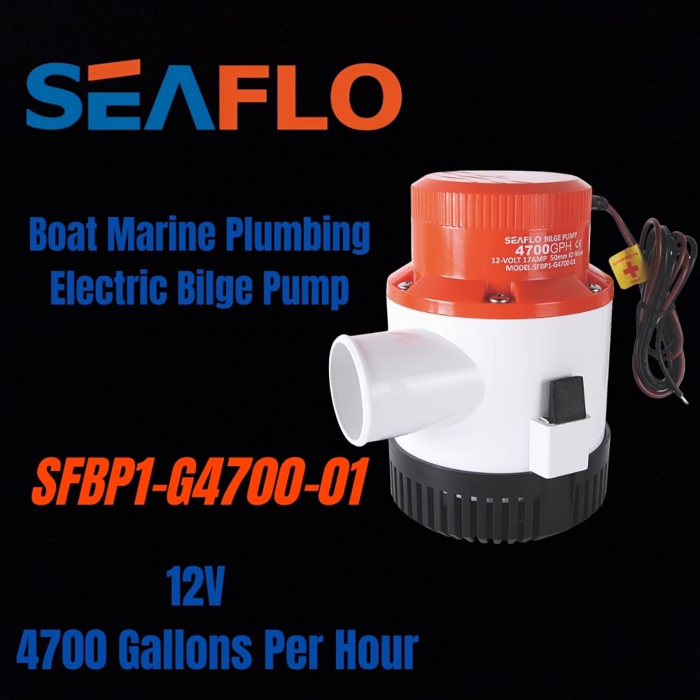 SEAFLO 01 Series 4700 GPH Bilge Pump, 12V, 2" Outlet, Marine Submersible Pump, Anti-Airlock Protection - Image 2