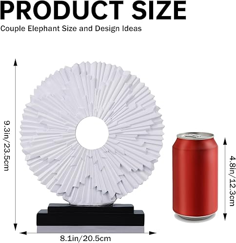 Miniatura 2 de Escultura blanca para decoración del hogar, estatua de línea redonda única, decoración moderna del hogar, estatua de panel decorativo para sala de