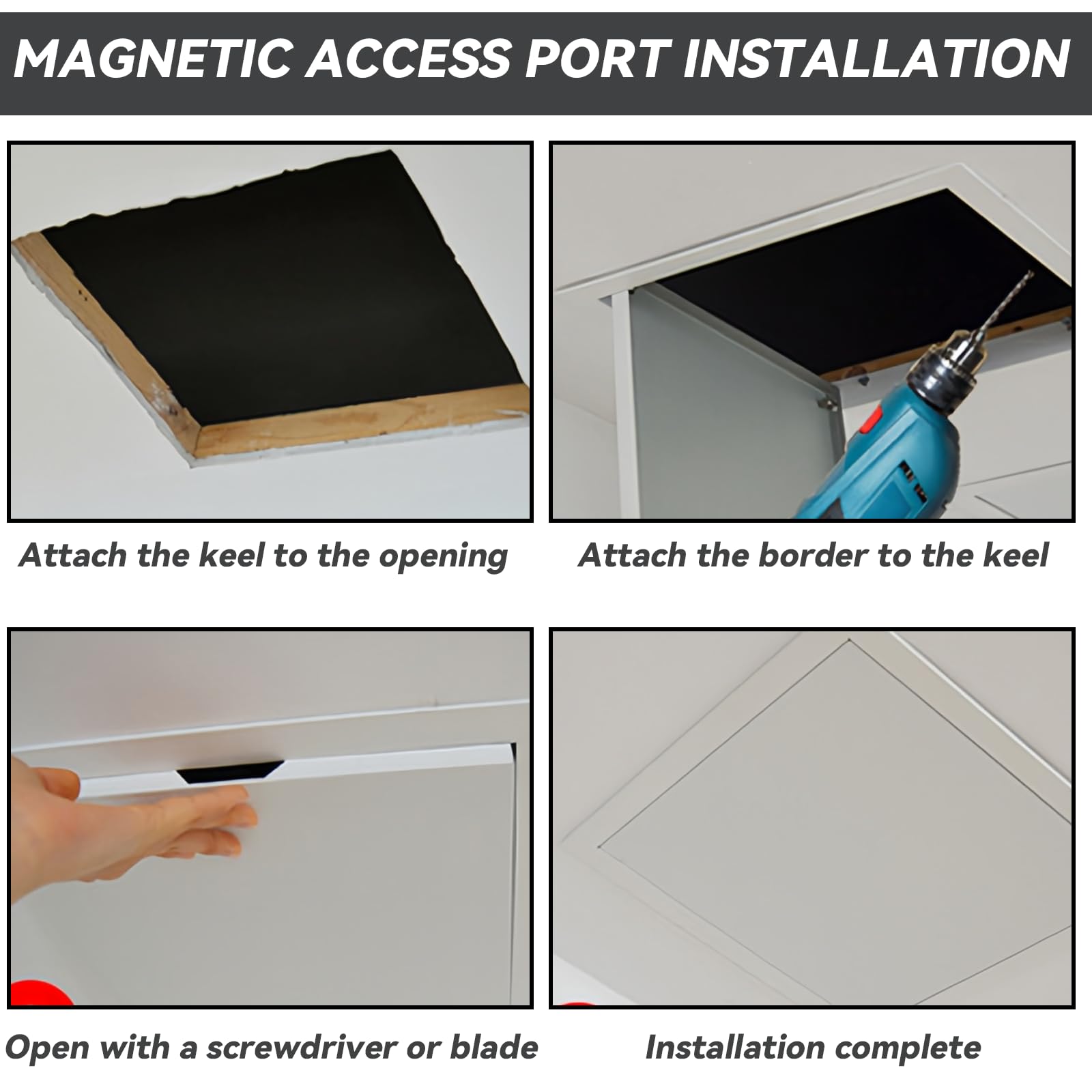 20x20cm Puerta de Inspección: Panel de Acceso Metálica, Puerta de Inspección Magnética para Paredes Laterales de Cocinas, Baños, Viene con un Par de Guantes de Algodón Antideslizantes, Blanco
