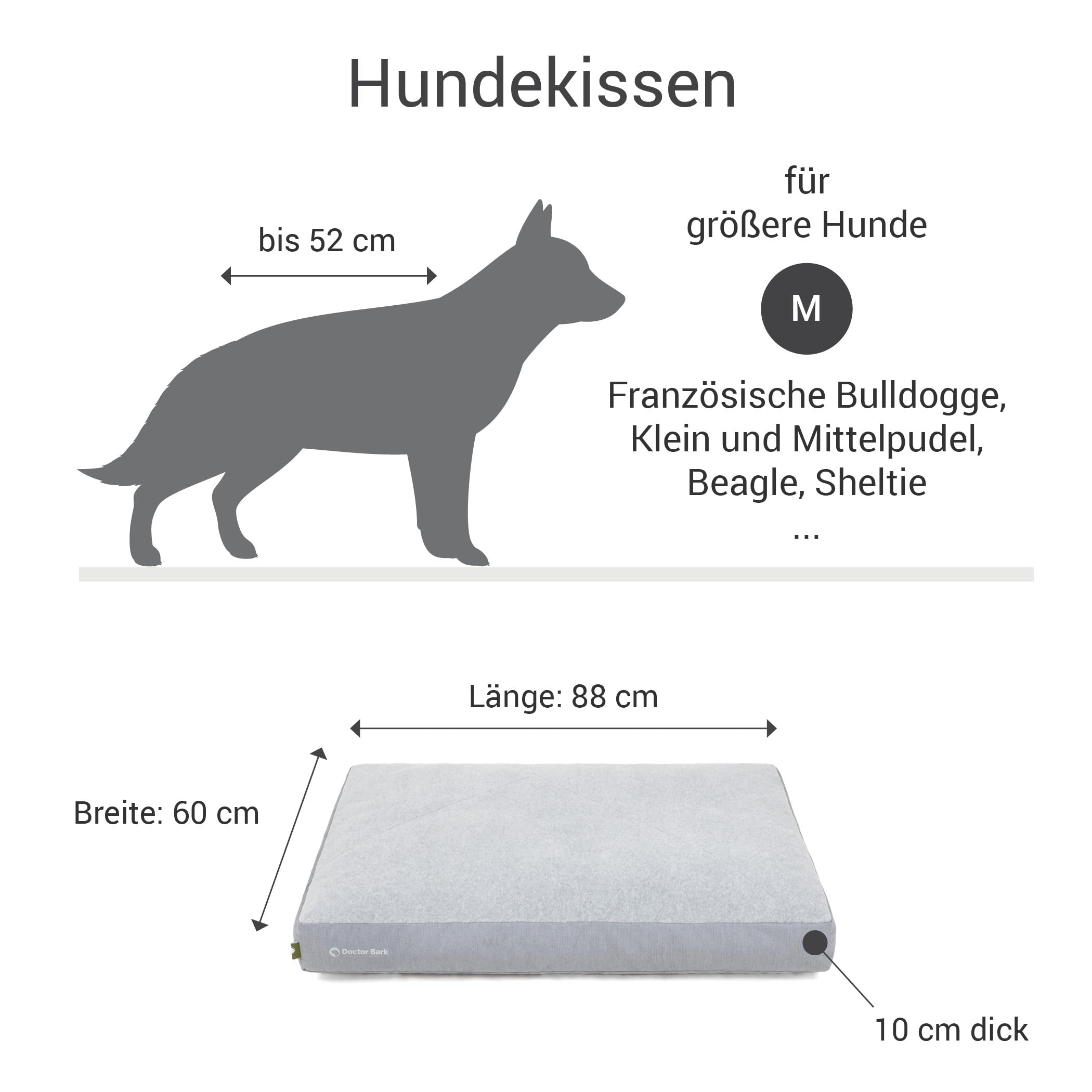 Doctor Bark Urban Hondenkussen, orthopedisch hondenbed, wasbaar tot 95 °C, robuust voor binnen en buiten, hondenmatras, Made in Germany (XXL, 100 x 80 cm, goudbruin
