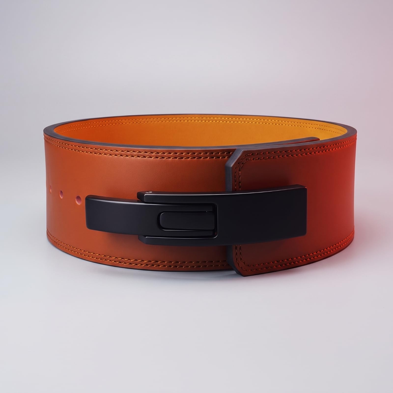 MERIGLARE Ceinture de Soutien Fitness Robuste à Boucle Métallique Rebord et Corps Surpiqués Ajustement Ergonomique Soutien pour Bas Du Dos Convient à l'Entrainement en Salle, Noir, PU