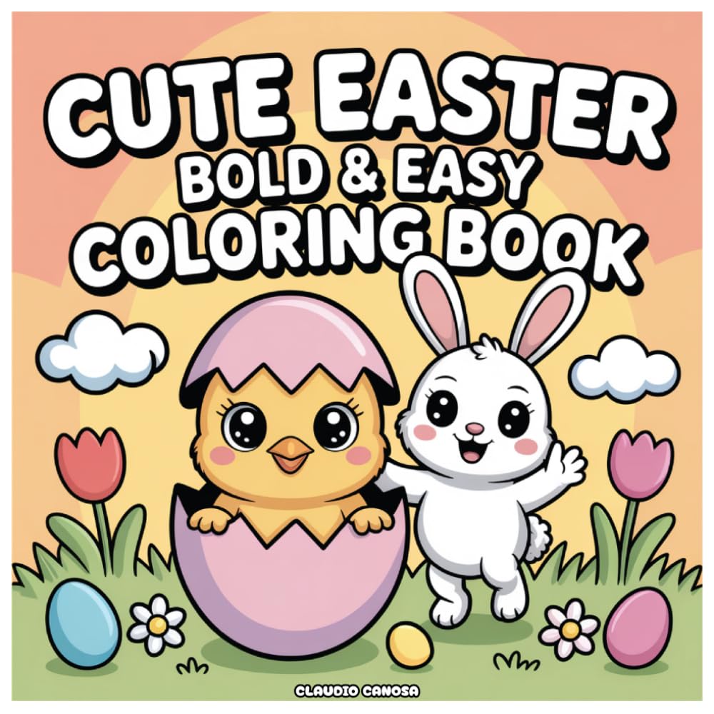 Cute Easter: Bold & Easy Coloring Book