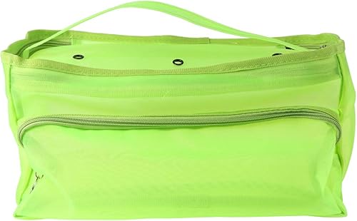 EXCEART - Bolsa de malla para tejer con cierre de cremallera, color verde claro
