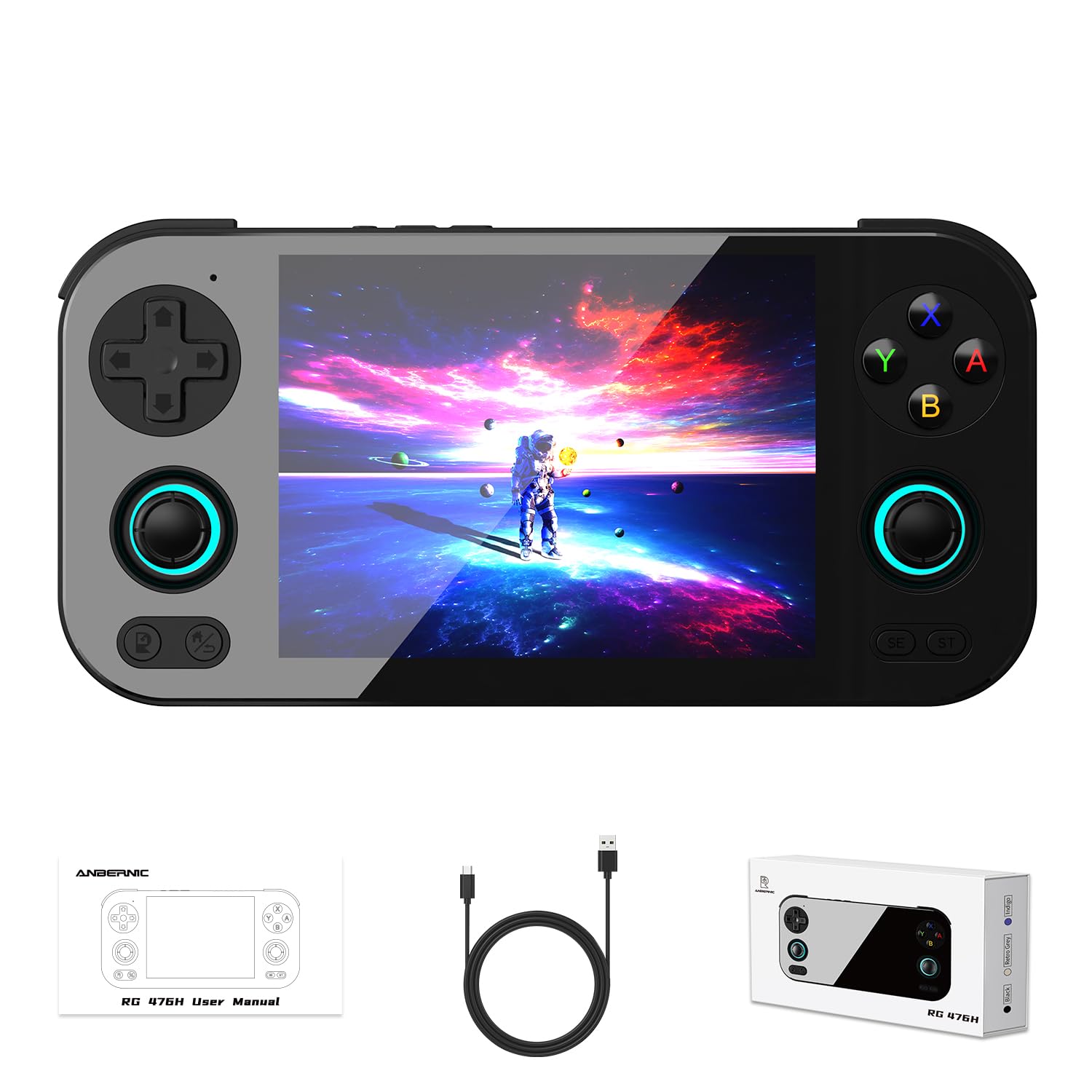 RG 476H Retro Console di gioco portatile RG 476H Retro Console di gioco 4.7 pollici IPS Multi-Touch Screen 128G UFS2.2 Android 13 Unisoc T820 Processore RG476H Supporto 1080p DP Uscita WiFi Bluetooth
