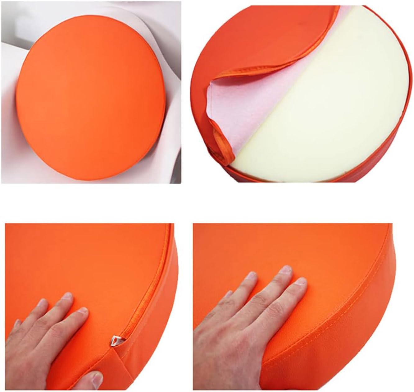 Rr Tianshi Coussin De Chaise Imperméable Et épais En Cuir Synthétique Pour Maison, Cuisine, Intérieur (50 X 50 X 5 Cm, Orange