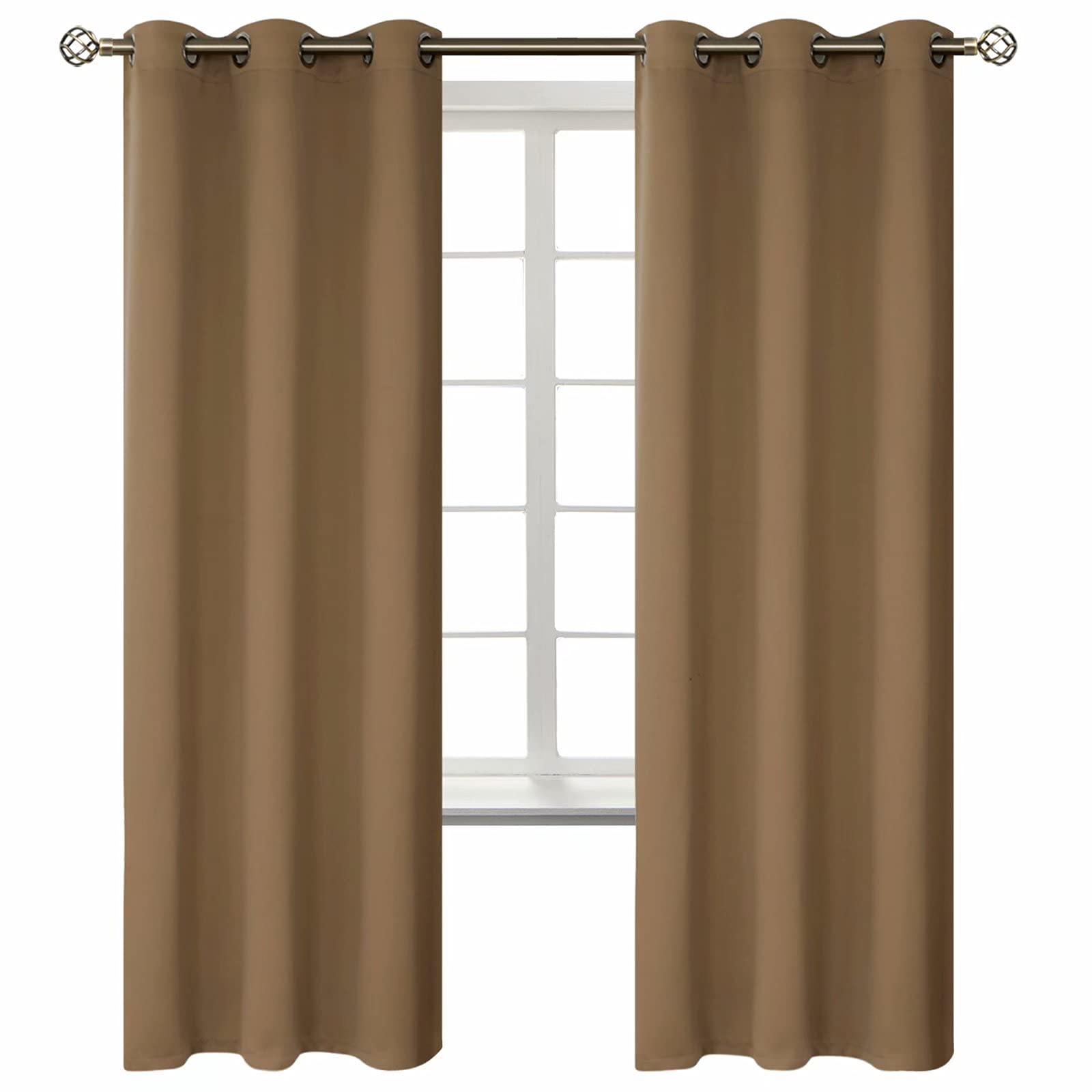 BGment Taupe Blackout Curtains for Bedroom 72 Inch Long - 2 Panels