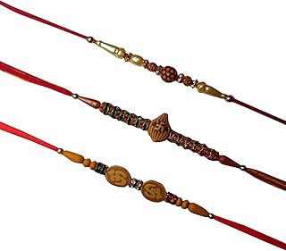 Rakhi 3 Designer Rakhi For Brother Dora Pattern Rakhi For Bhaiya & Bhabhi with Roli Chawal|Bracelet for Boy's & men| Rudraksh Rakhi|Rakhi Combo For Brothers|Best Rakhi For Brother Rakshabandhan