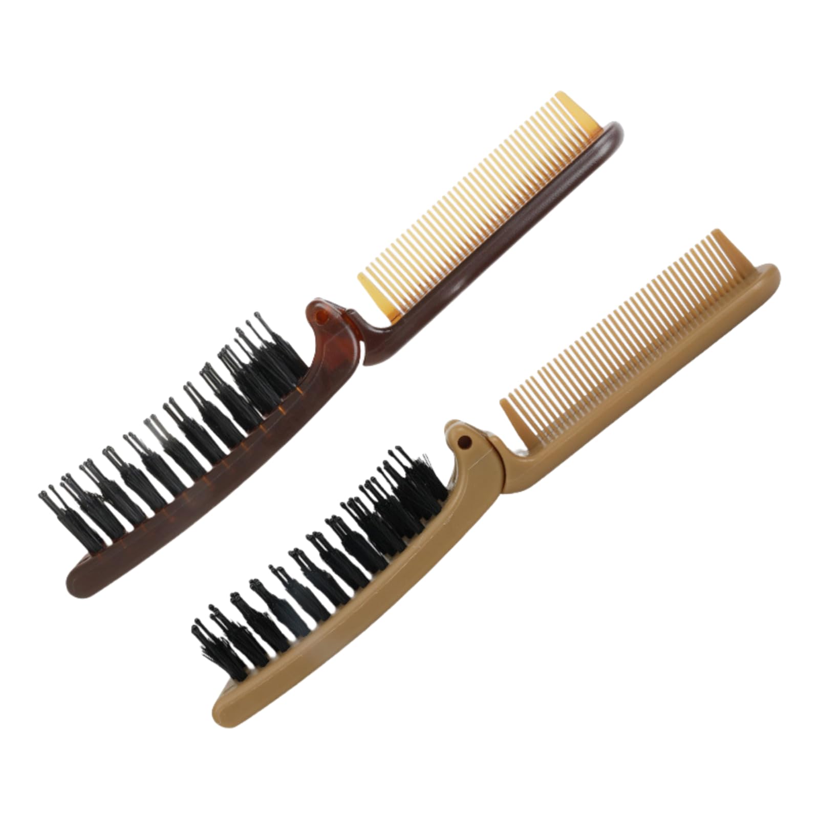 Taolivingmart 2pcs Folding Beard Comb | 2-in-1 Pocket Comb for Men, Fine & Coarse Teeth, 3.5 Inch, Black, Plastic, Men's Accessories