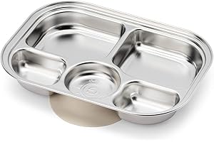 grosmimi Toddler Stainless Steel Divided Feeding Plate