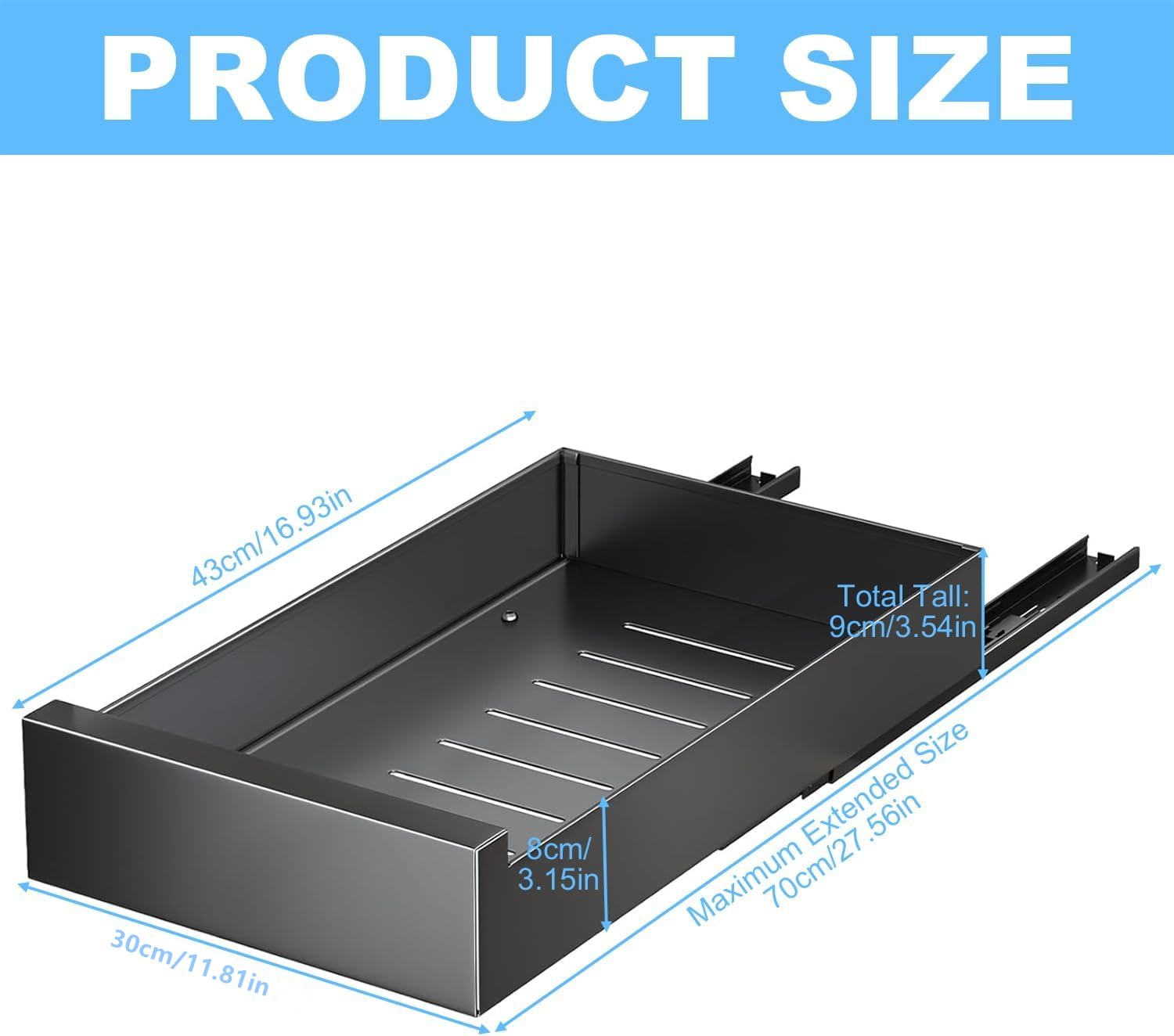 Sightday Uittrekbare kastorganizer, uittrekbare keukenopslag, zware opbergschuiflade voor kast, uittrekbare laden voor kasten, woonkamer, huis, uittrekbare plank (30 x 43 x 7 uur