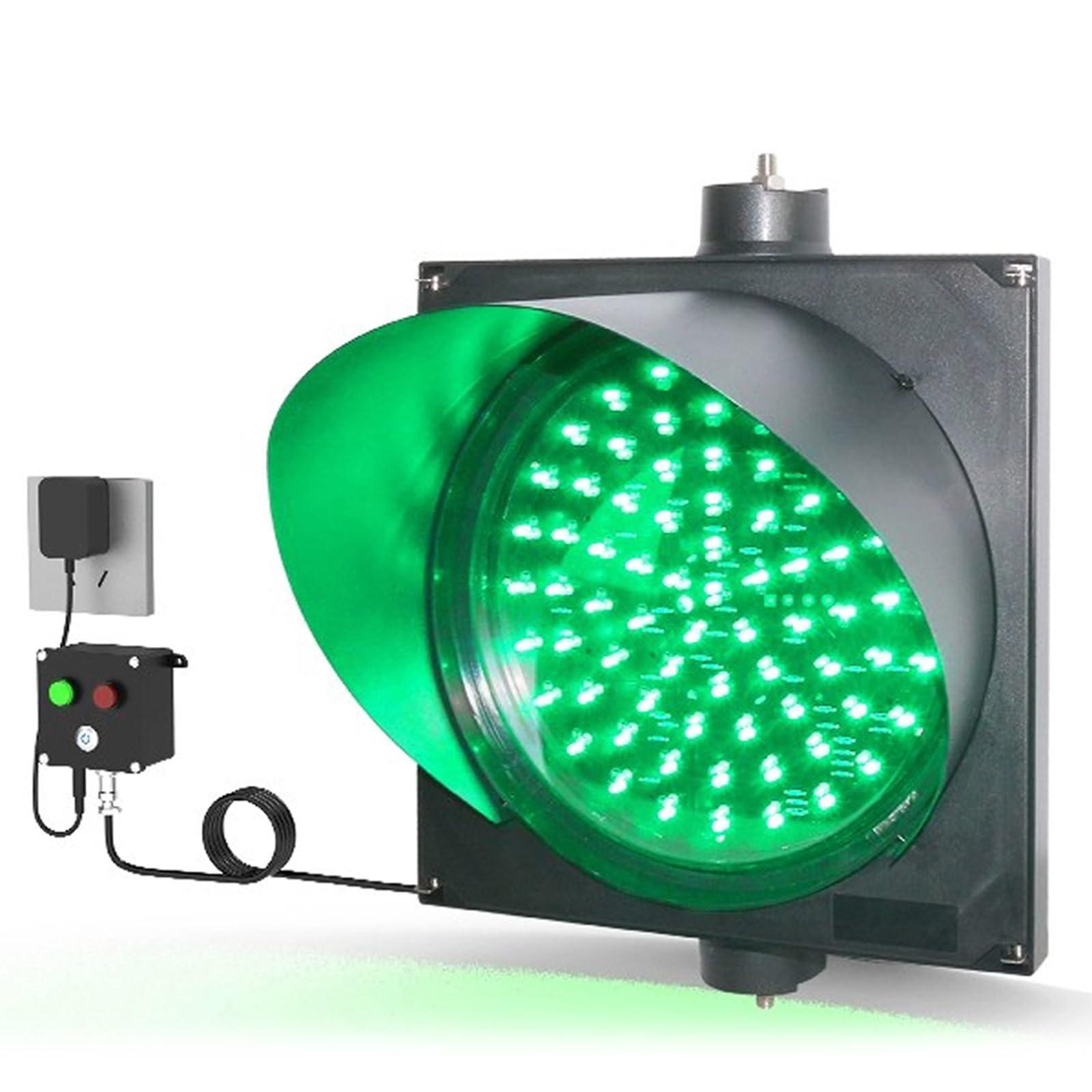 Feu de signalisation à LED avec Interrupteur de Commande - Lampe de signalisation Industrielle étanche pour entrepôts, ponts-bascules, Ports de déchargement et gares de péage (200 mm/8 po)